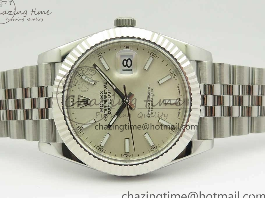 Edition ARF Dial 41 DateJust Silver Best Steel 904L Bracelet 1:1 126334 A2824 on Jubilee 0326